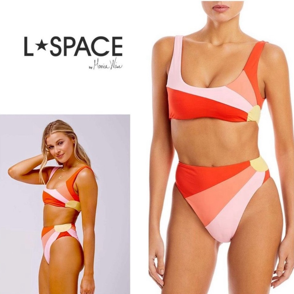 LSPACE LIZZIE SUNBURST TOP & LUCA SUNBURST BITSY BOTTOM SIZE LARGE NWT